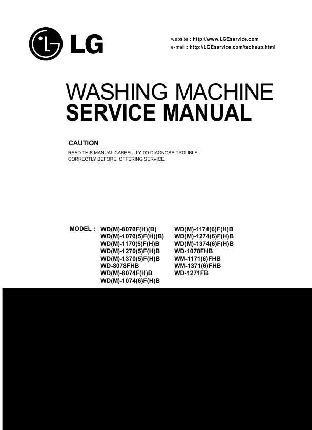 LG Washing Machine Manuals, Care Guides Literature Parts