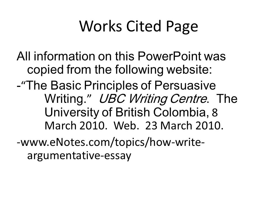 Example Of Thesis Statement For Argumentative Essay Works Cited References And Bibliography Whats The The Yellow Wallpaper Critical Essay also Reflective Essay Sample Paper Work Cited Essay English Essay Outline Format