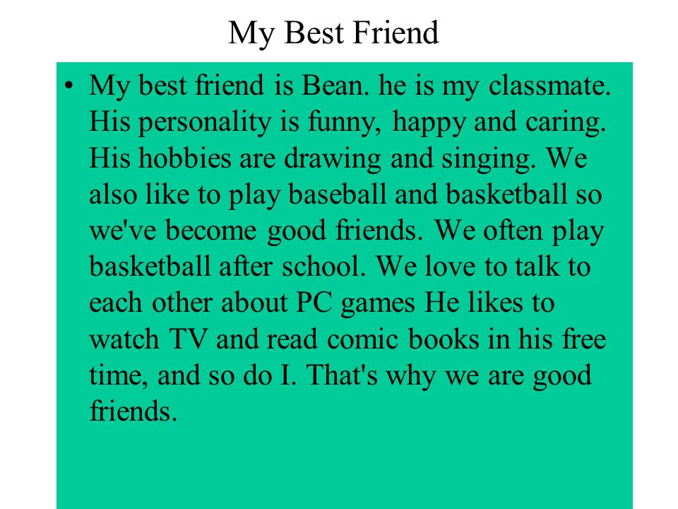 paragraph for best friend