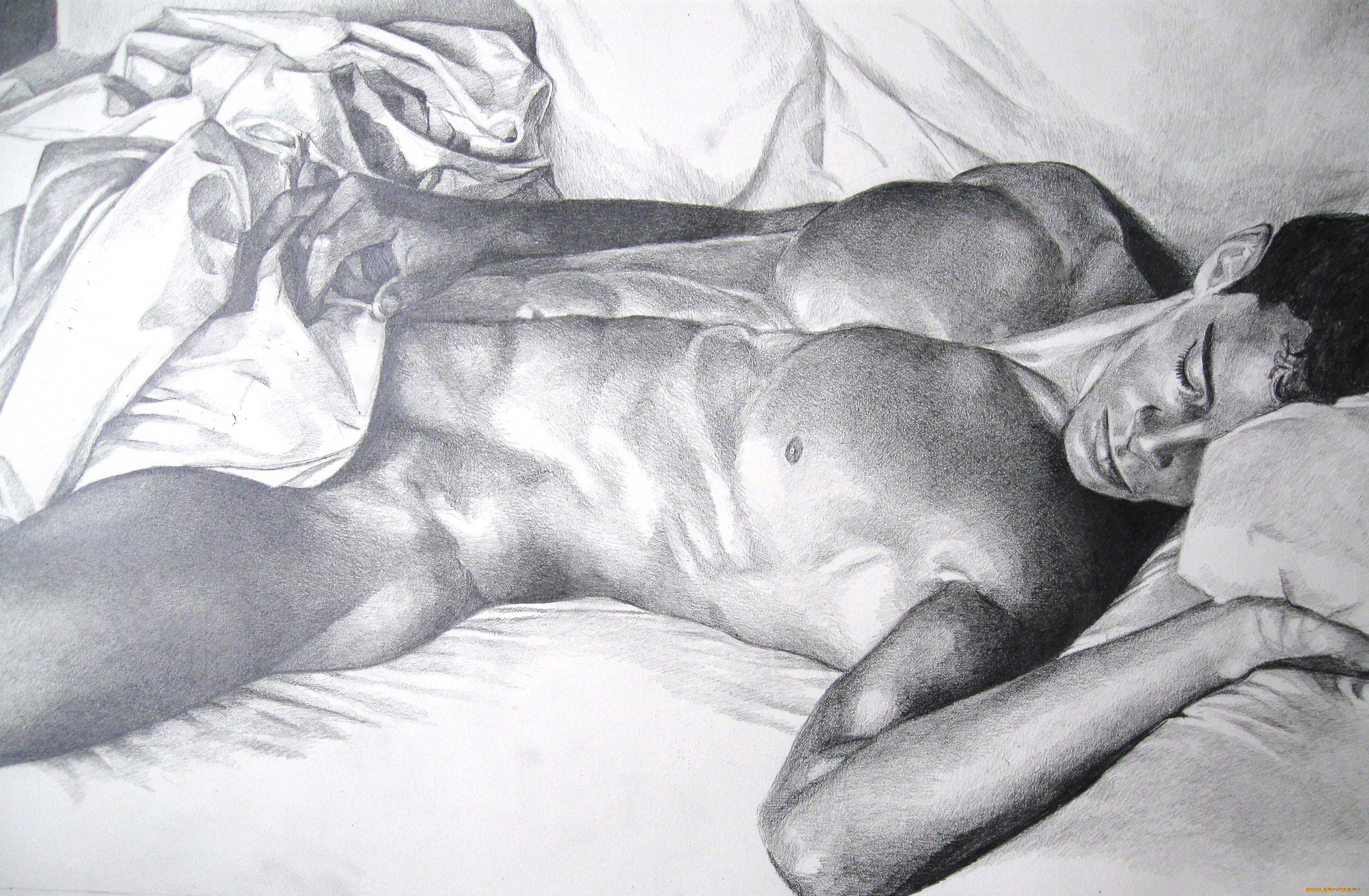 голые мужчины нарисованные карандашом фото 15
