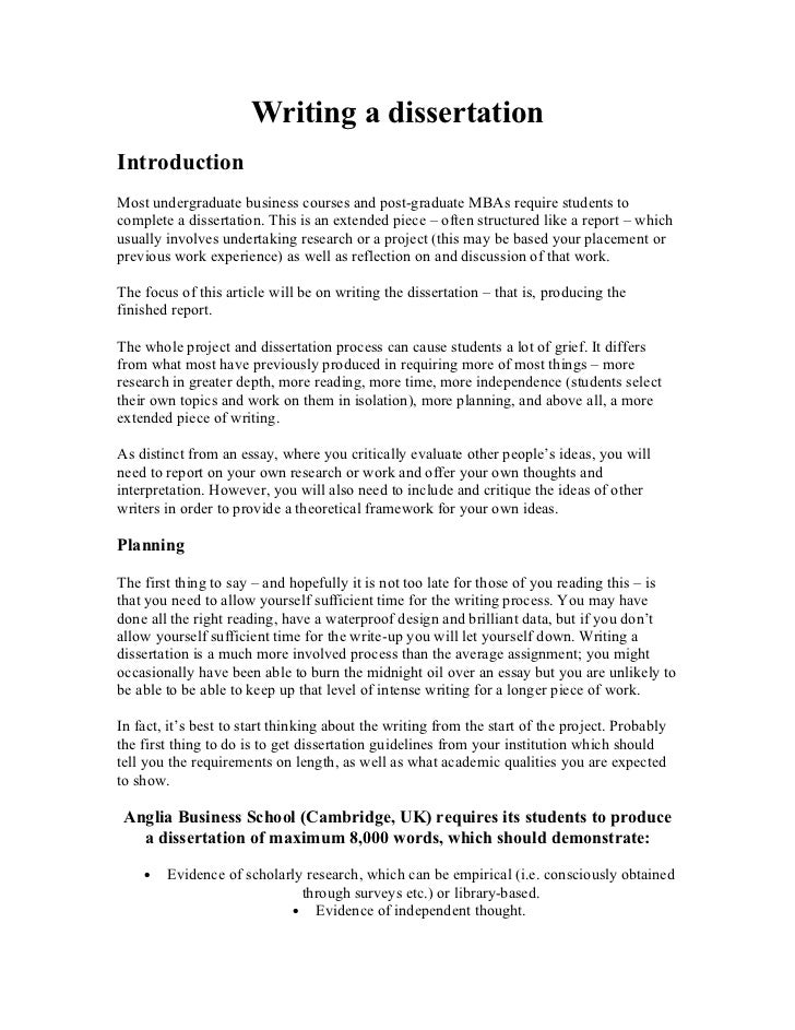 do you write a dissertation for a masters degree