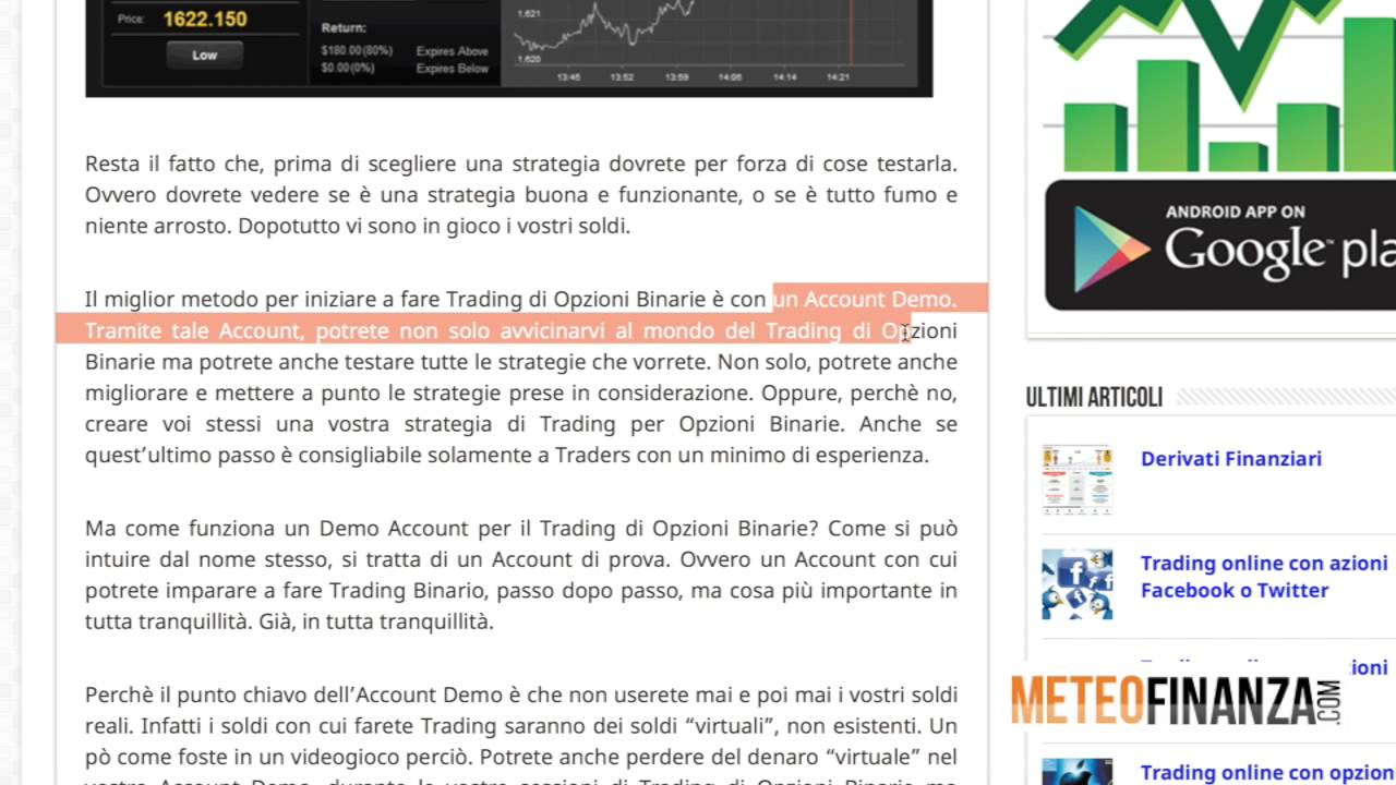 trading account di prova