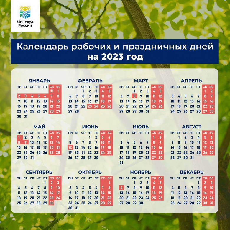 Минтруд опубликовал календарь выходных дней на 2023 год - Афиша Daily