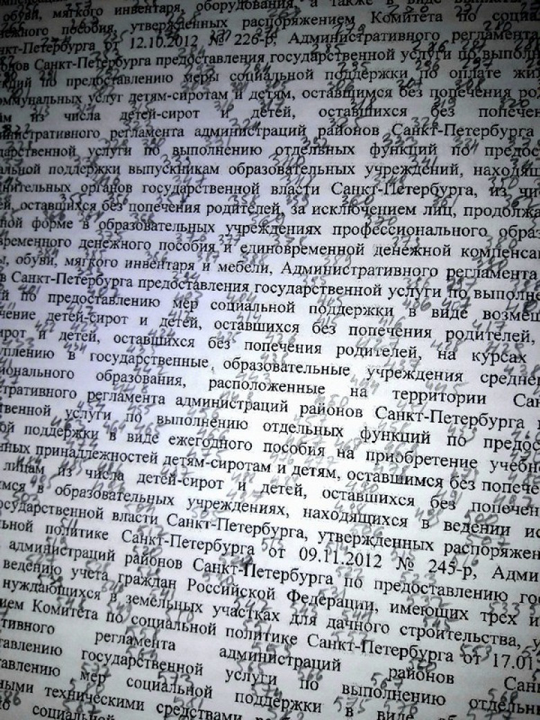 В распоряжении комитета по соцполитике Смольного обнаружили предложение из  5437 слов - Афиша Daily