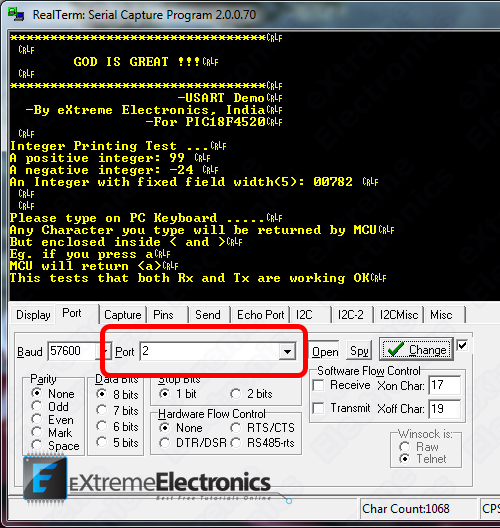 HT Comm - Serial Port Terminal Program - HobbyTronics