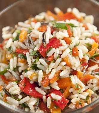 Фото рецепт Пилаф с тыквой, красными перцами и жареными тыквенными семечками