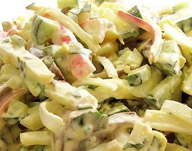 Рецепт Грибной салат с крабовыми палочками