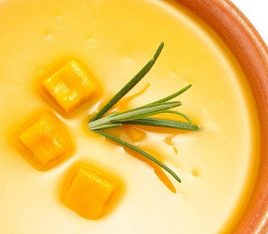 Рецепт Тыквенный суп с пореем и розмарином