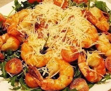 Рецепт Итальянский зеленый салат с креветками