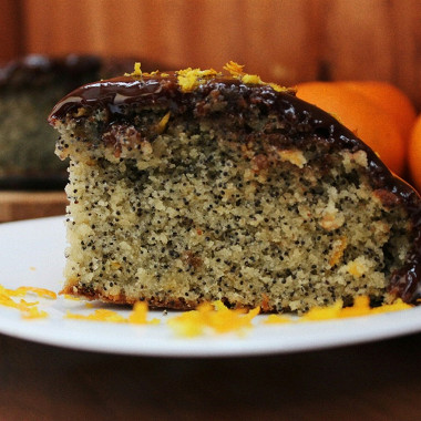 Рецепт Апельсиновый пирог с маком и цитрусовой глазурью