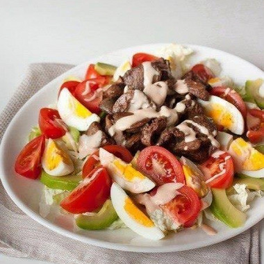 Рецепт Перигорский салат с куриной печенью и овощами