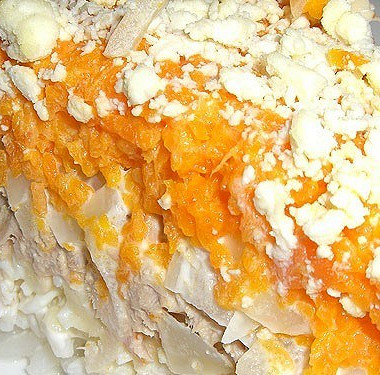 Рецепт Салат «Мимоза» с сыром и яблоками