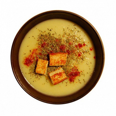 Рецепт Суп-пюре из картофеля и лука-порея с крутонами