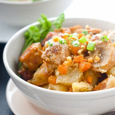 Рецепт Жареный картофель с мясом по‑корейски