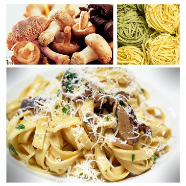 Рецепт Тальятелле с грибами и лимоном