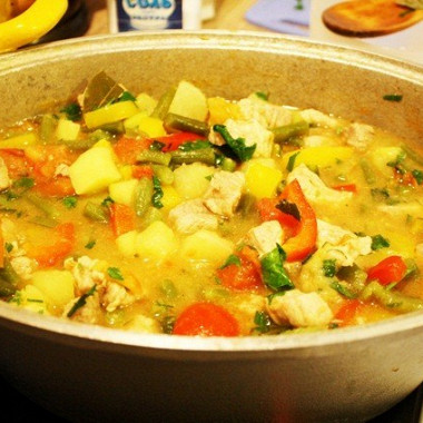 Рецепт Тажин с мясом, зеленой фасолью и помидорами